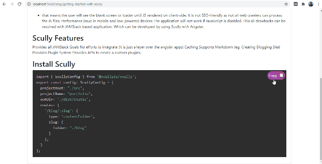 Scully Copy To Clipboard Plugin With Custom Configuration